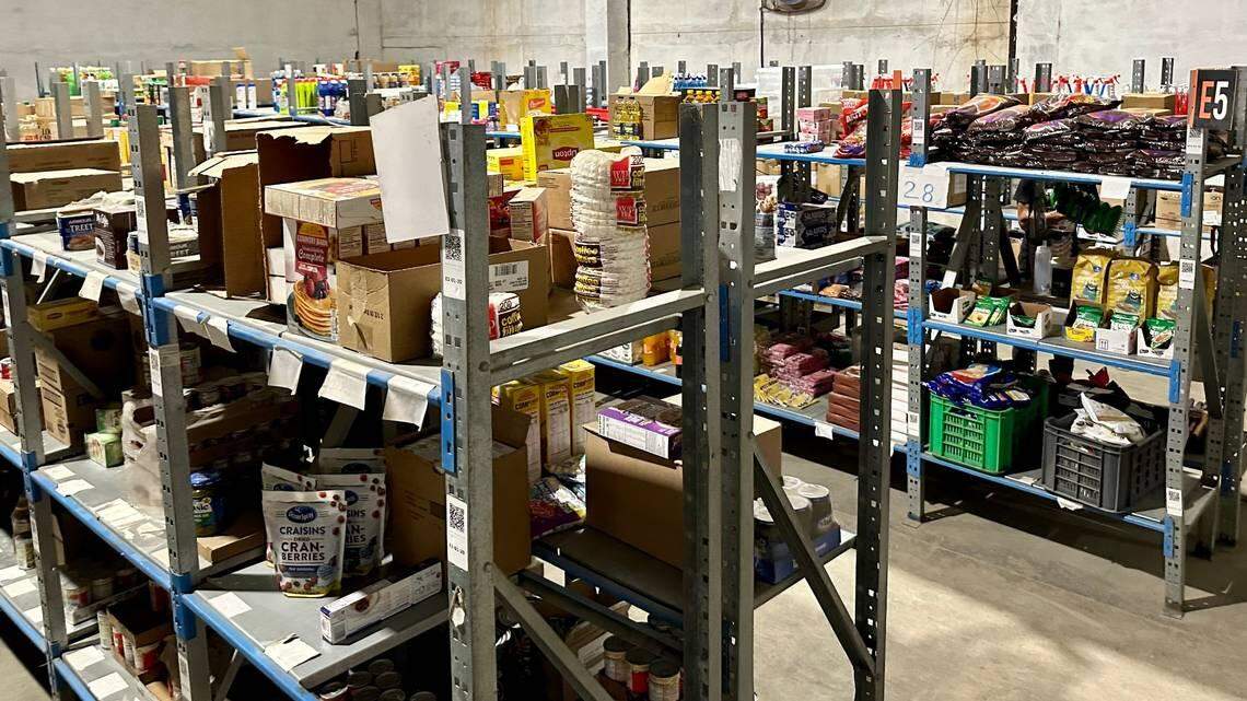 Food brands readily found in U.S. supermarkets, such as Ocean Spray, sit in a warehouse in Havana, Cuba.