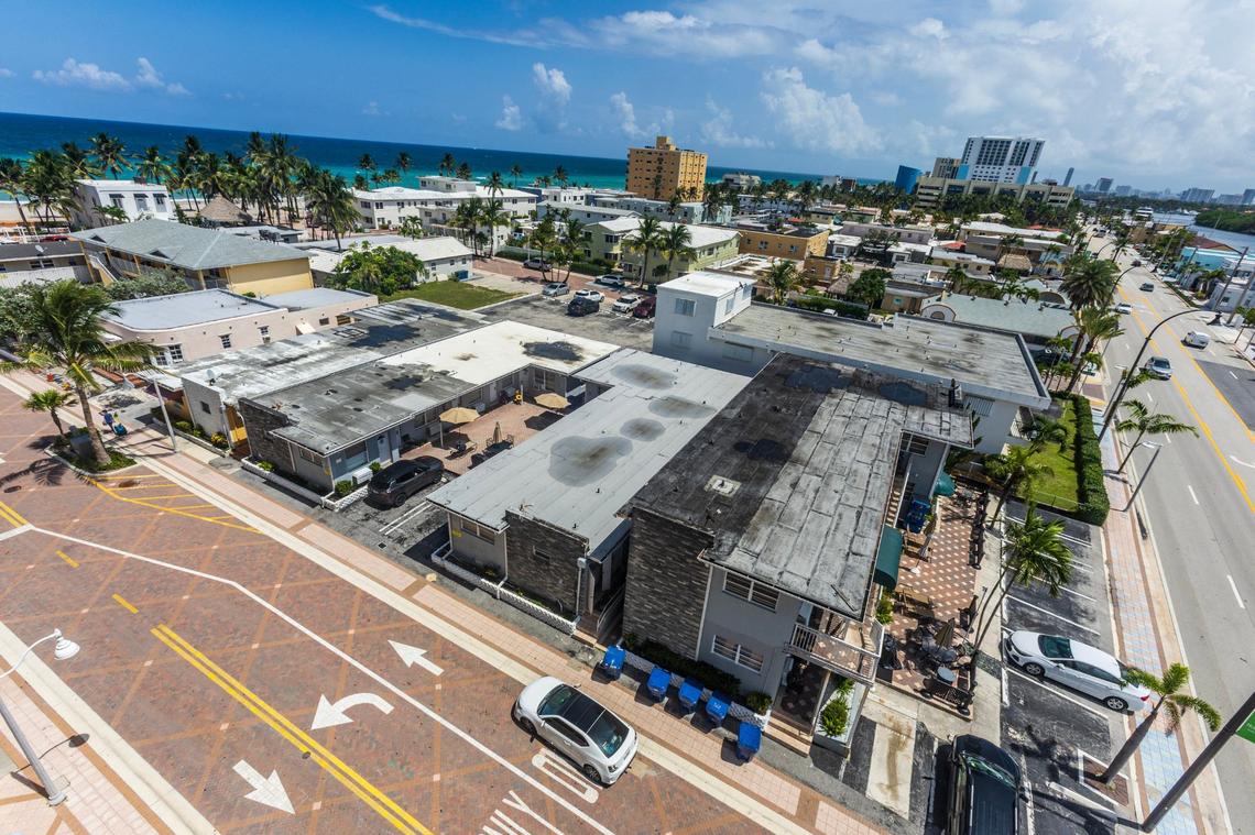 South view from the public parking building located at North Ocean Drive and Nebraska Street of the blocks in Hollywood Beach, on Tuesday, July 23, 2024. This is where an 18-story building could potentially be built along Hollywood Beach under the Live Local Act.