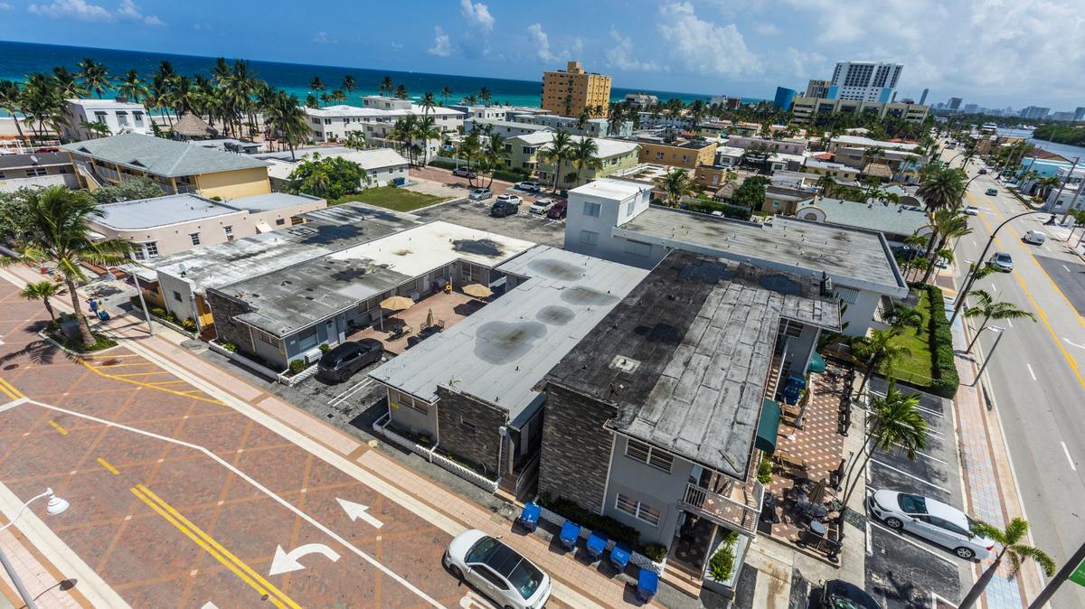 South view from the public parking building located at North Ocean Drive and Nebraska Street of the blocks where a 17-story building that could potential be built along Hollywood Beach under the Live Local Act. in Hollywood Beach, on Tuesday, July 23, 2024.