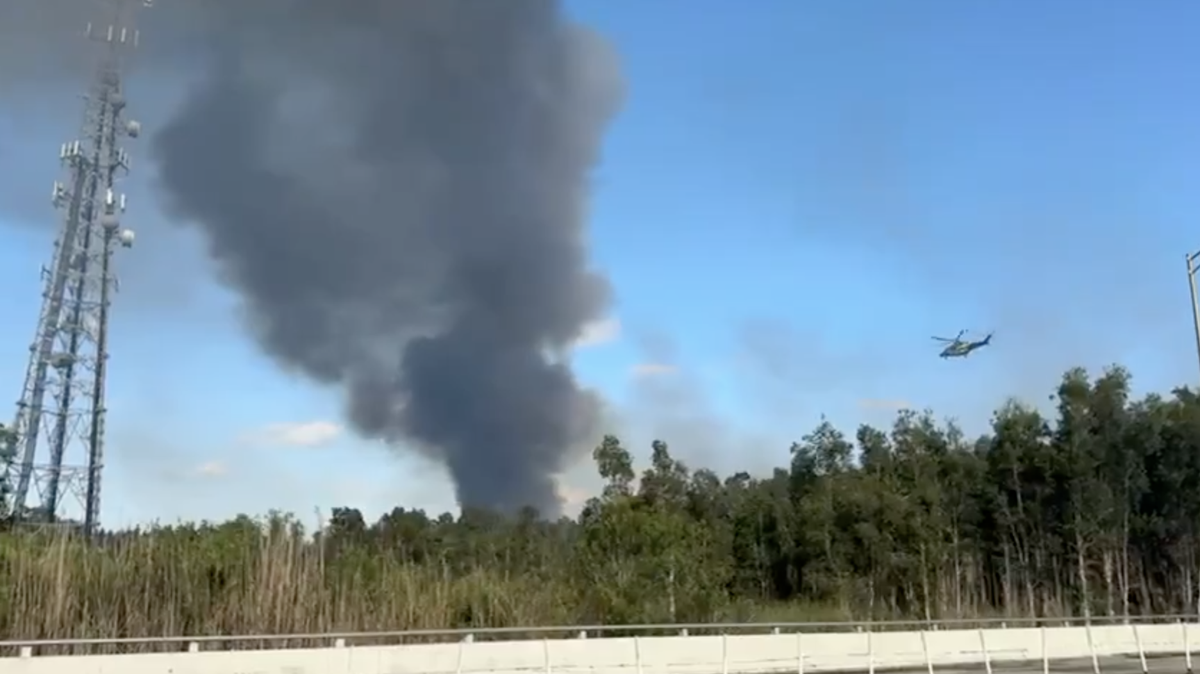 A 200-acre brush fire was raging near the Miccosukee Casino and Everglades Correctional Institution in West Miami-Dade on Saturday, June 14.