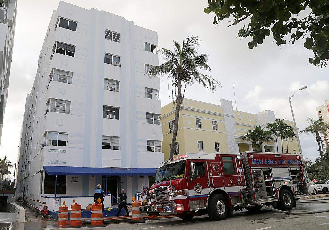A Miami Beach fire truck responding to an emergency. Some firefighters say nepotism played a role in selecting this year’s recruits.
