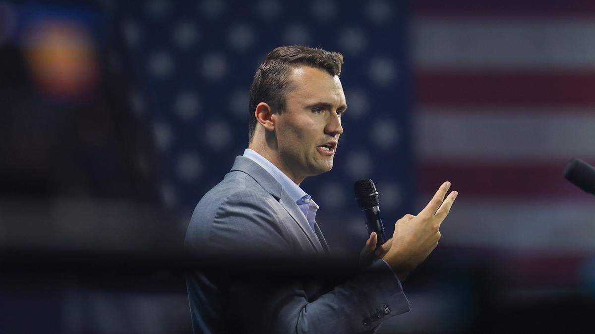 Founder and President of Turning Point USA Charlie Kirk, seen at the Palm Beach County Civic Center on Friday, July 26, 2024, was assassinated last month in Utah.