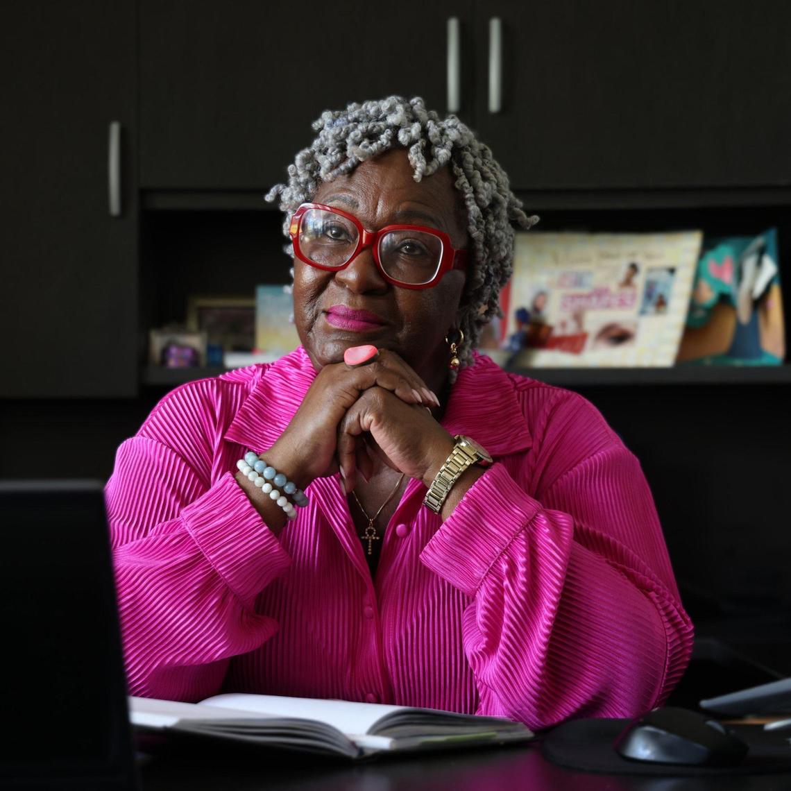 President / CEO of Girl Power Rocks afterschool program, Thema Campbell is photograph inside her office on Tuesday, September 25, 2024, in Miami, Florida.