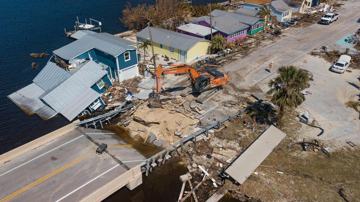 This is the Matlacha bridge damaged during Hurricane Ian. Repairs to it began Oct. 4, 2022.