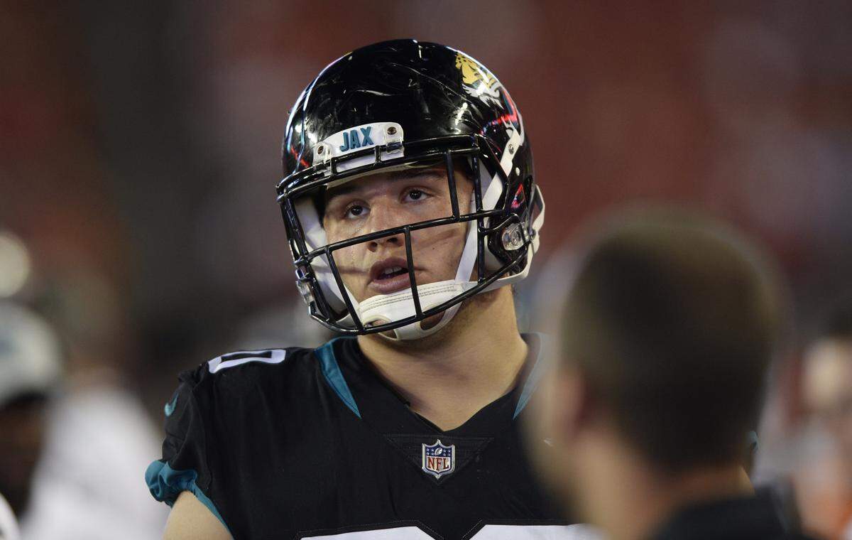 Taven Bryan (90), seen here in an NFL preseason football game against the Tampa Bay Buccaneers, could have a role on the Jacksonville Jaguars’ potent defensive line this year.