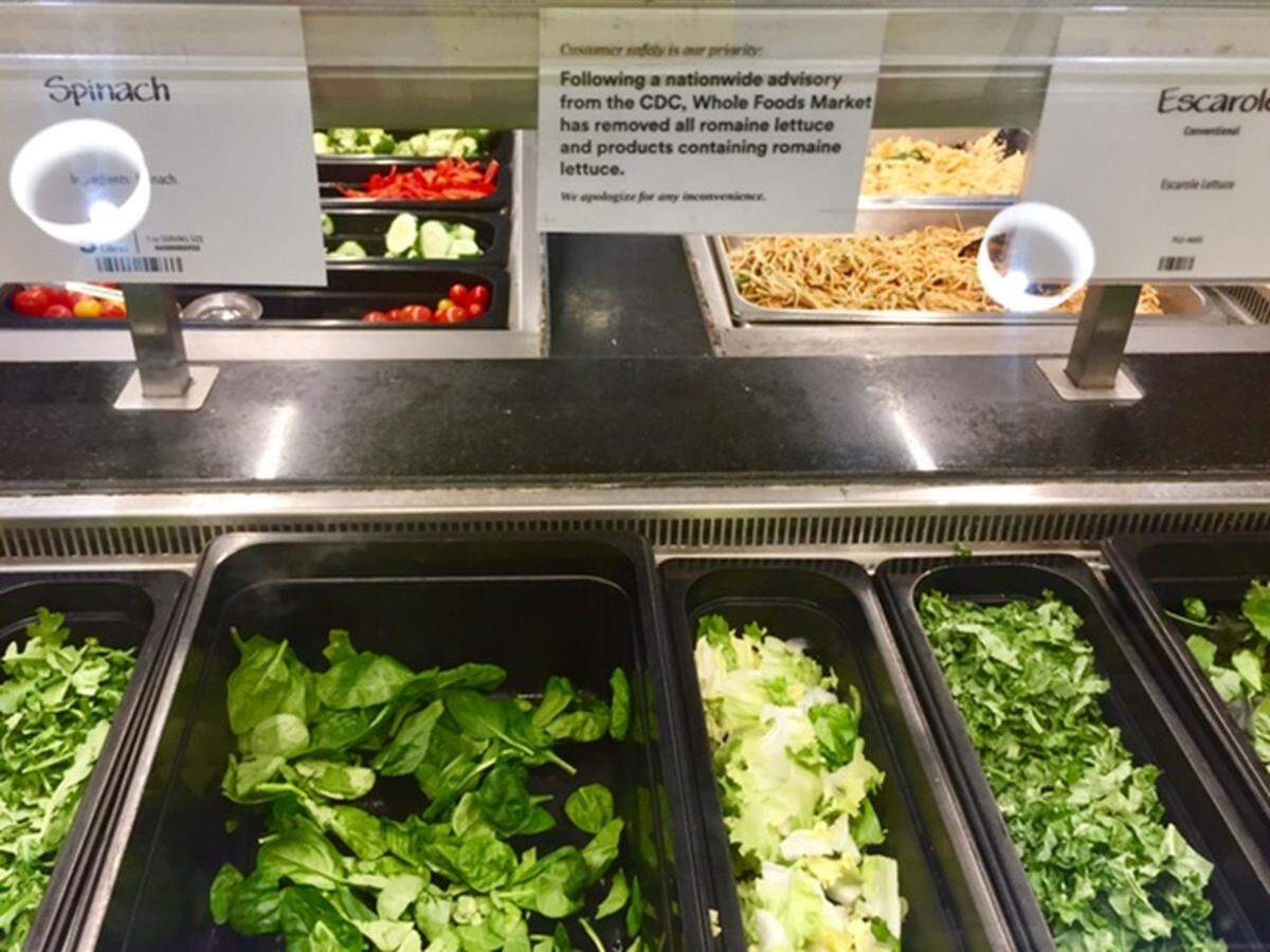 Whole Foods Market removed all romaine lettuce products from its stores due to an E. coli outbreak traced to California. Soon romaine will be restocked in local stores.