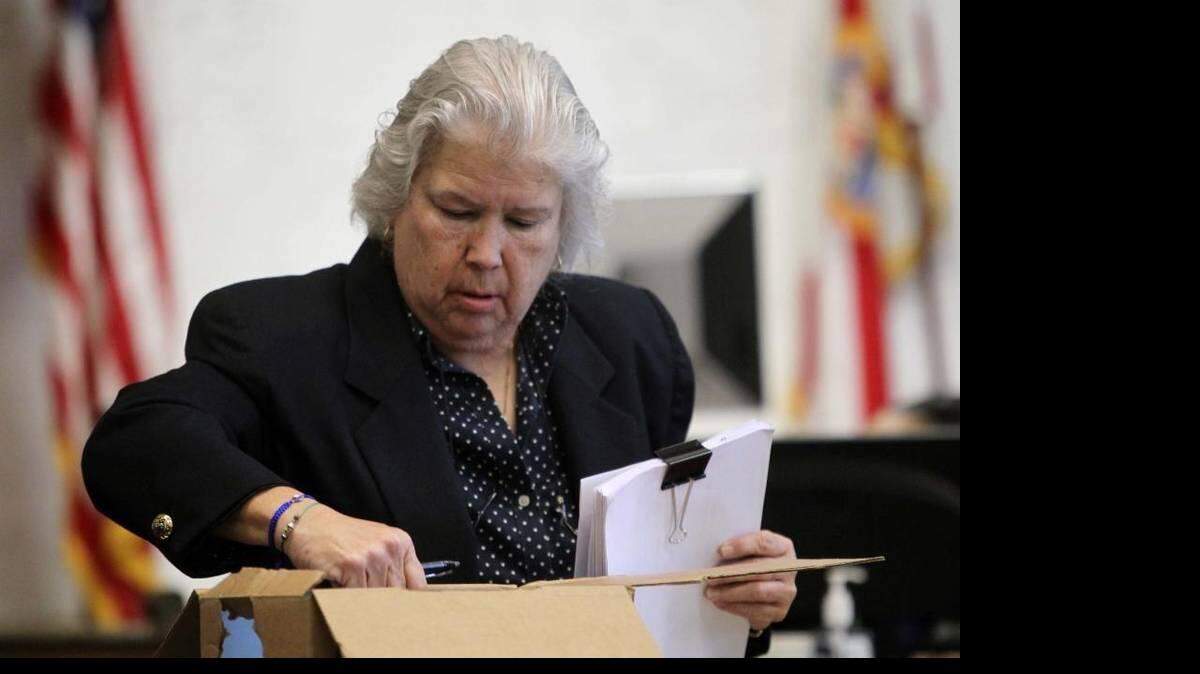 Former condo receiver Caridad Ortega at a hearing in front of Miami-Dade civil court judge José Rodríguez March 2.