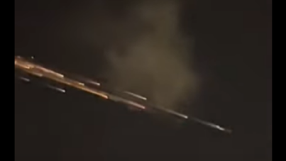 Multiple streaks of fire were recorded in the night sky over Florida March 23, giving some the impression a plane was on fire, according to a report issued by the American Meteor Society.