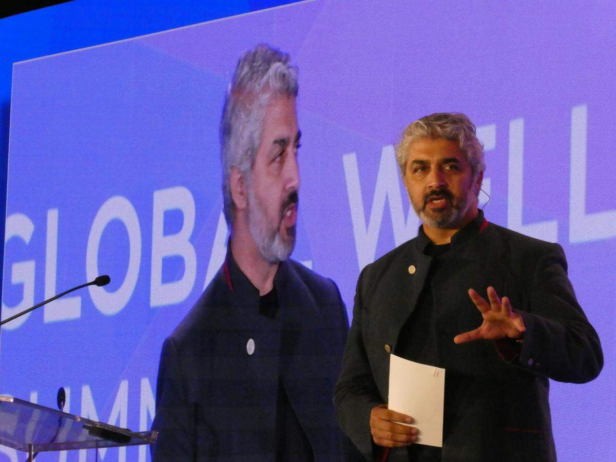 Chopra Foundation CEO Poonacha Machaiah talks about the future of AI in wellness during the Global Wellness Summit 2023 on Thursday, Nov. 9, 2023 in Miami, Florida.
