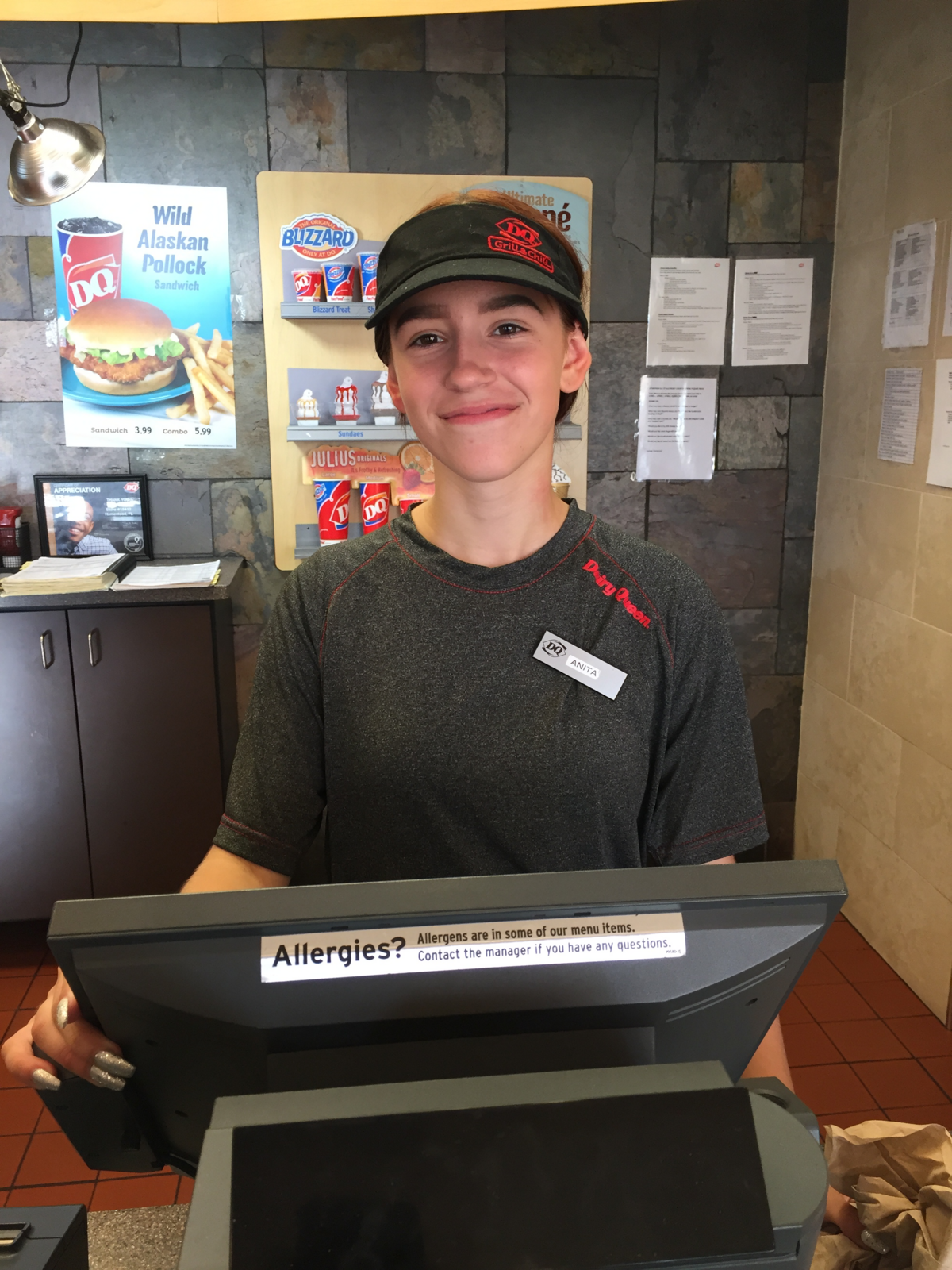 Anita Dickson, a CIS mentee, at her new job at Dairy Queen.