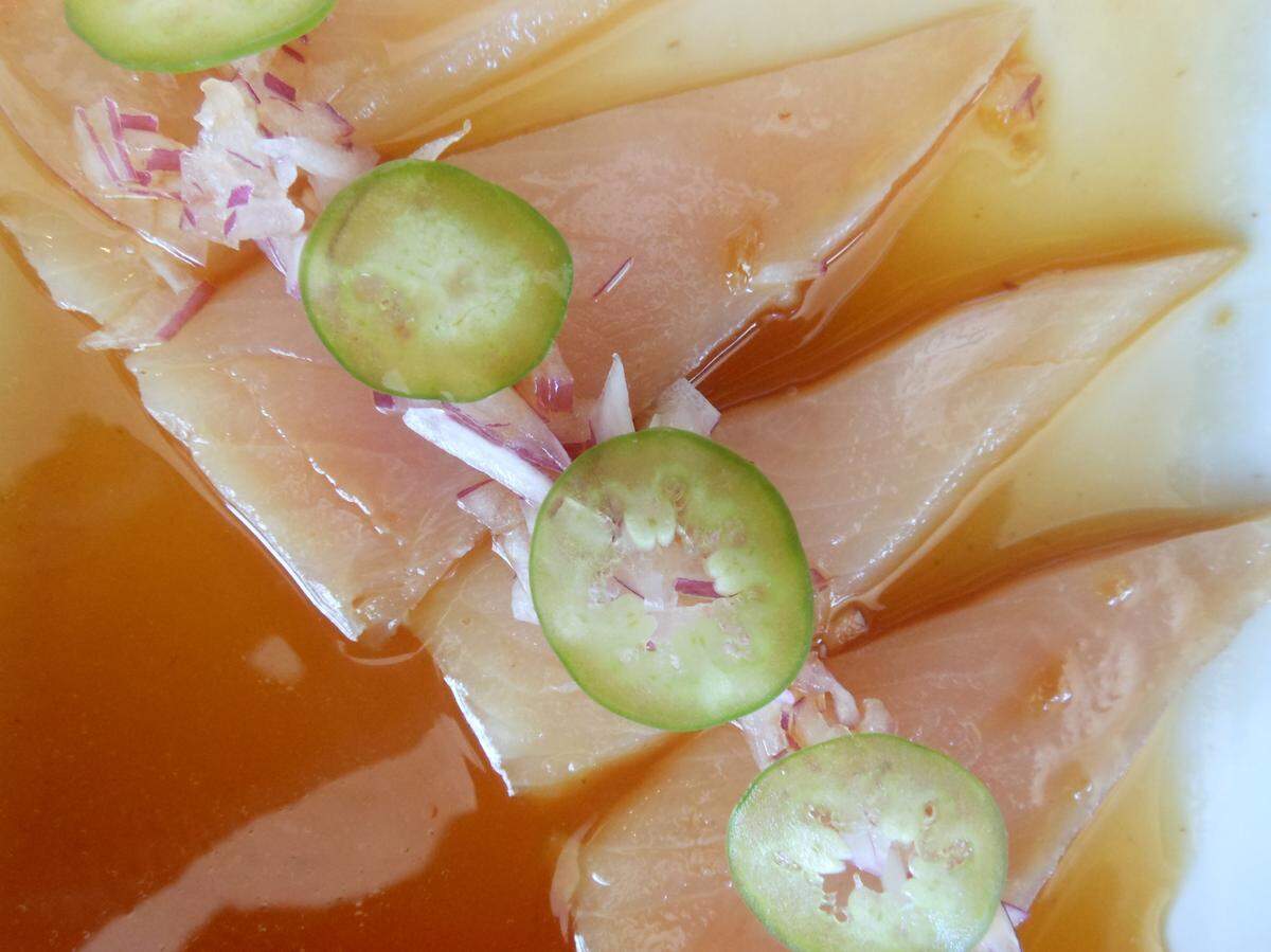 Yellowtail tiradito at Shigemi Japanese