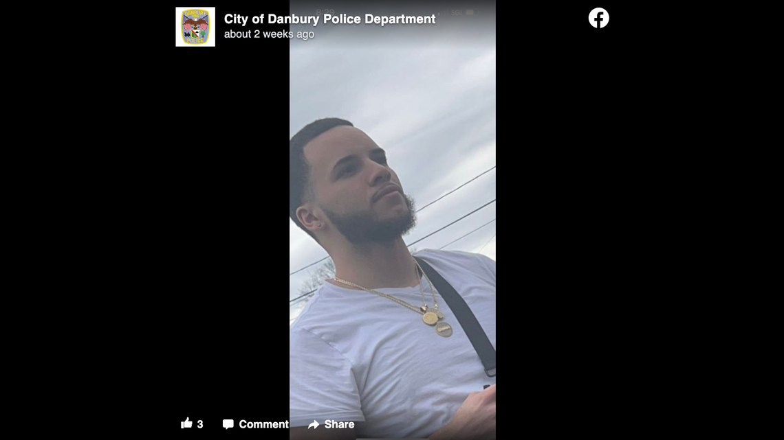 Carlos Reyes, who was reported missing on March 31, is seen in this photo shared by Danbury police in Connecticut.