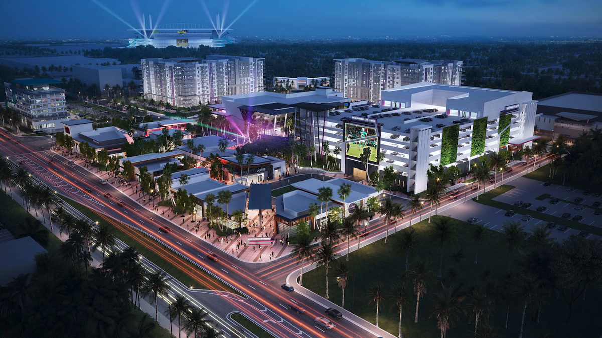 The sports-themed complex will become known as Miami Gardens City Center and is within walking distance from the Hard Rock Stadium. The project will include apartments, two hotels and an entertainment area.