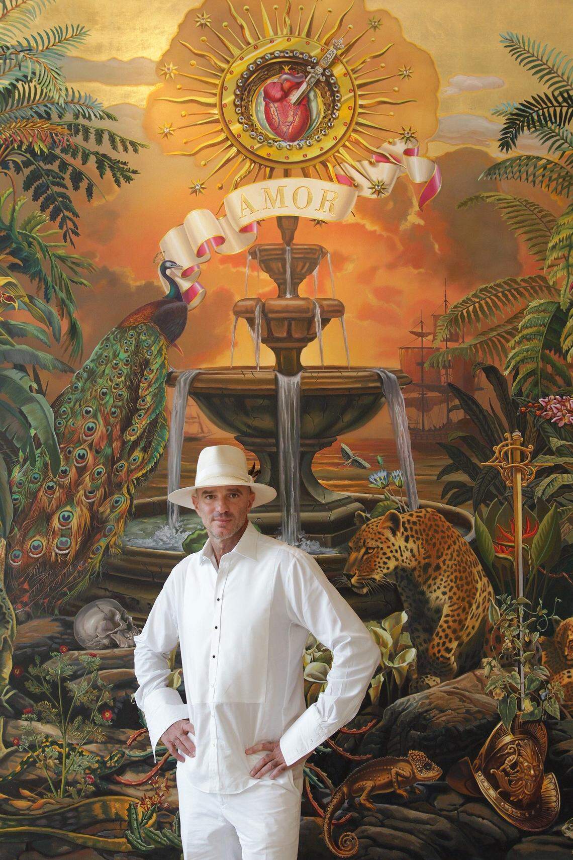 Alan Faena inside the main lobby of the Faena Hotel in Miami Beach in 2015, right before the opening.