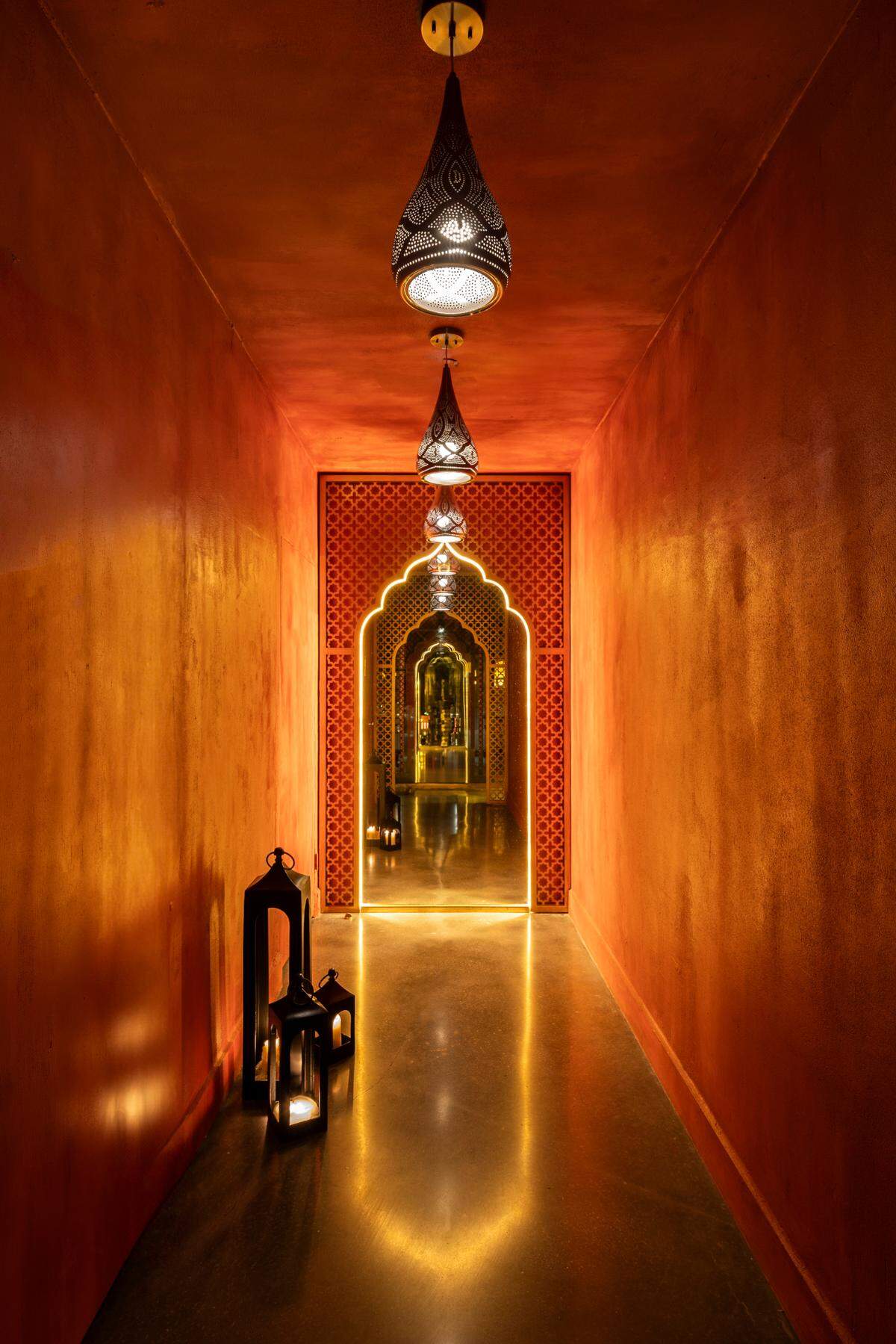 A hallway at the Moroccan restaurant Zuri in Wynwood.