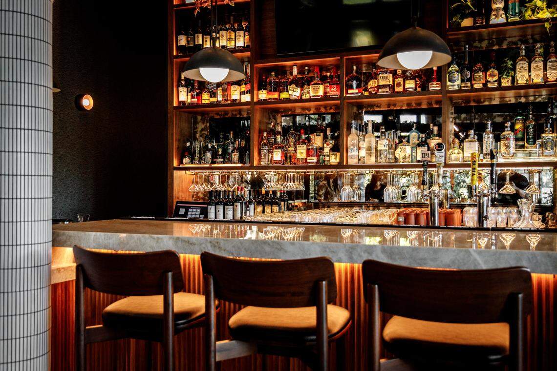 The bar at the Old Cutler Inn, which has a full liquor license.