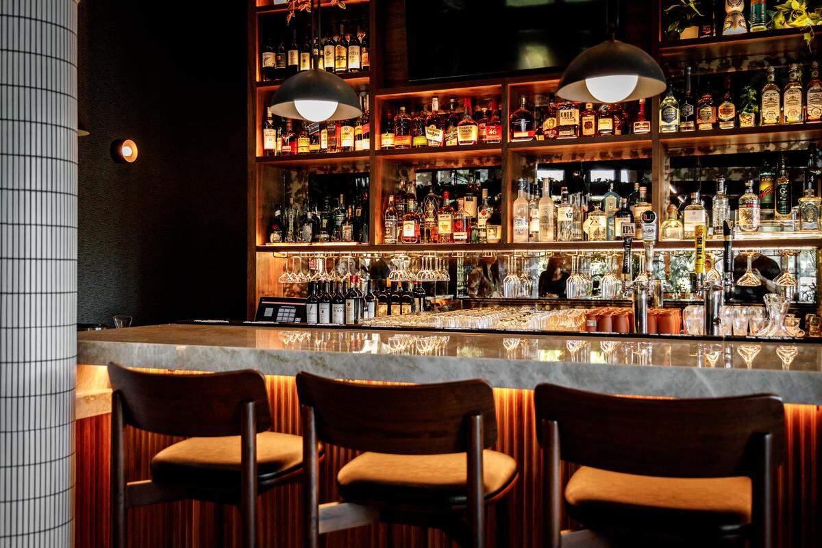 The bar at the Old Cutler Inn, which has a full liquor license.