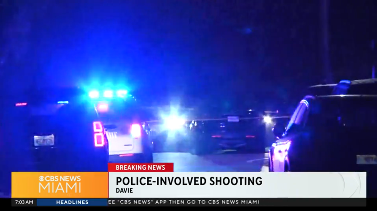 Davie police officers shot a person at a residence in the 14500 block of Southwest 24th Street on Friday, March 15, 2024.