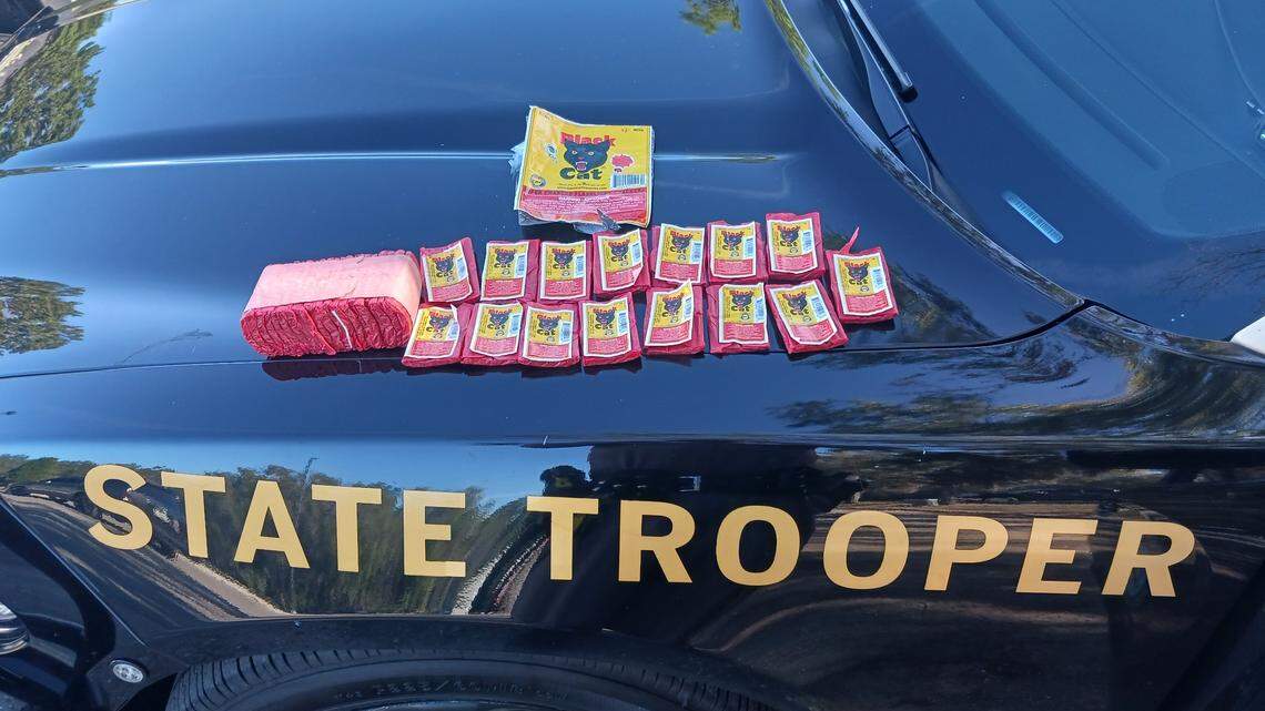 A search of the suspect’s vehicle revealed a bag of “Black Cat” fireworks, Florida officials said.