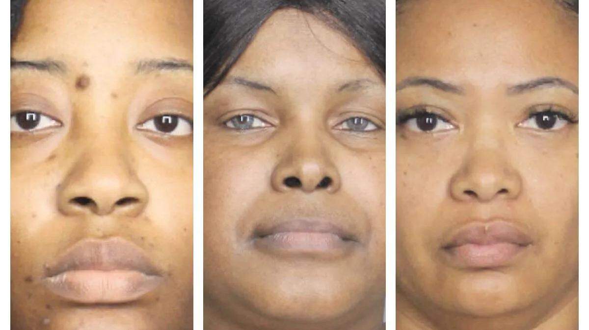 Three Broward Sheriff’s Office detention deputies were booked into the Main Jail on Thursday, May 29, 2025, on a charge of aggravated battery causing great bodily harm. From left to right they are: Denia Walker, Cleopatra Johnnie and Zakiyyah Polk.