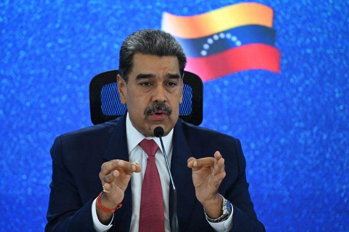 Venezuelan ruler Nicolas Maduro addresses a press conference in Caracas, Venezuela, Sept. 15, 2025. 