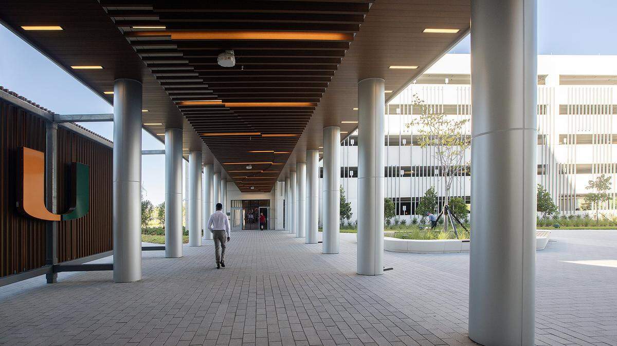 Miami, Florida, September 30, 2025 - An outside view of the University of Miami Health newest, largest, and most technologically advanced ambulatory facility, UHealth SoLé Mia Medical Center, in North Miami