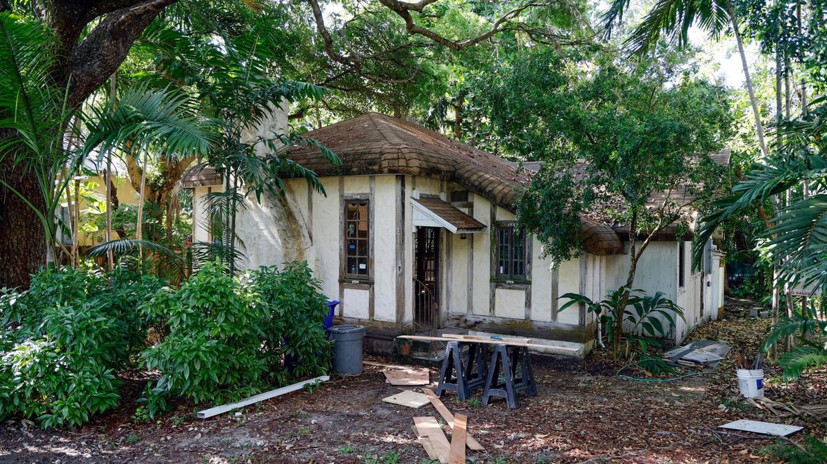 Exterior view of the Marjory Stoneman Douglas house under restoration in Miami, FL on Thursday, May 30, 2024.