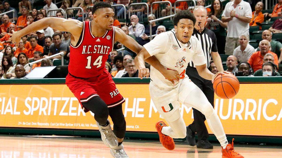 UM Hurricanes Nijel Pack (24) has become one of the team’s best long-range shooters since transferring from Kansas State.