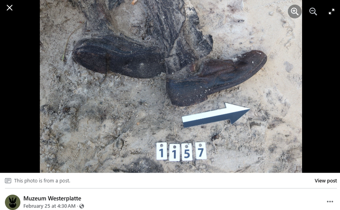 The body of a Red Army soldier killed in 1945 was found in sand dunes on the peninsula, officials said.