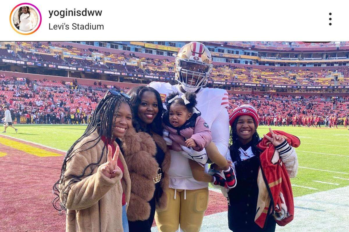 trent williams with wife sondra williams and three daughters