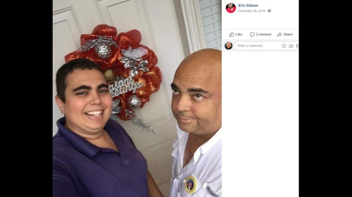 Eric Gibson and his father Nelson Gibson on the former’s Facebook page.