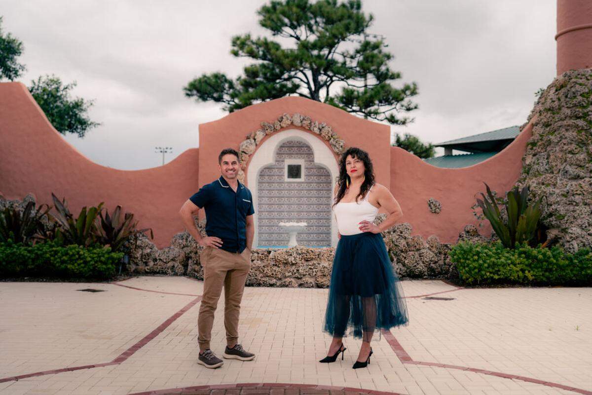 The trail was spearheaded by Alex Van Mecl, senior project nanager at Ten North Group and founder of the Opa-locka Preservation Association. At right is graphic artist Ana Maria Rodriguez, who created a printed and digital map that expands access to the trail’s sites.