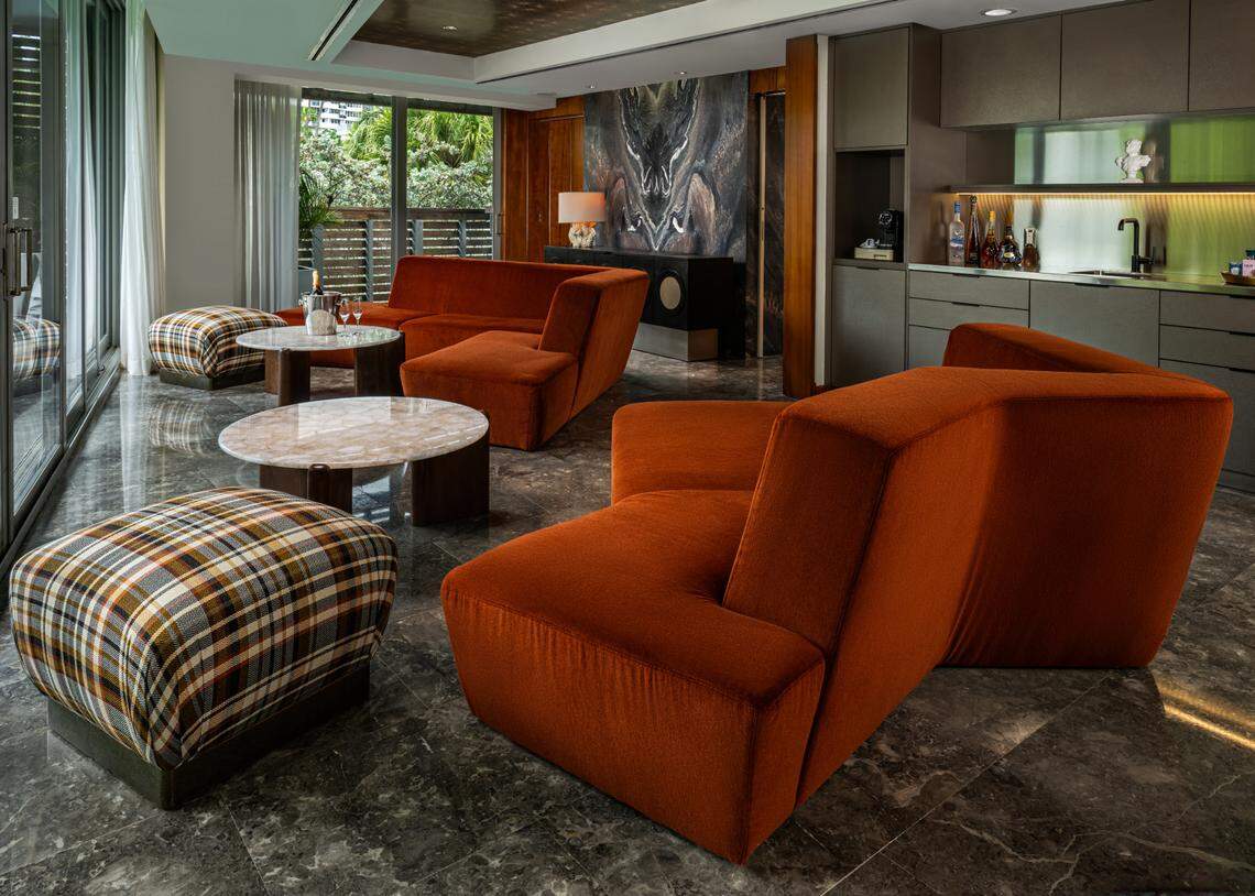 The Villa Penthouse Suite designed by Lenny Kravitz at the SLS South Beach Hotel in Miami Beach, Florida