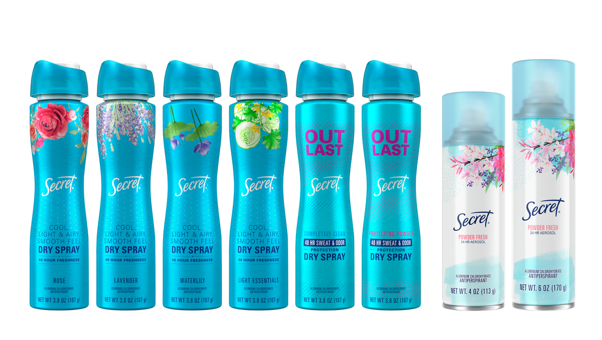 The types of Secret antiperspirant sprays recalled