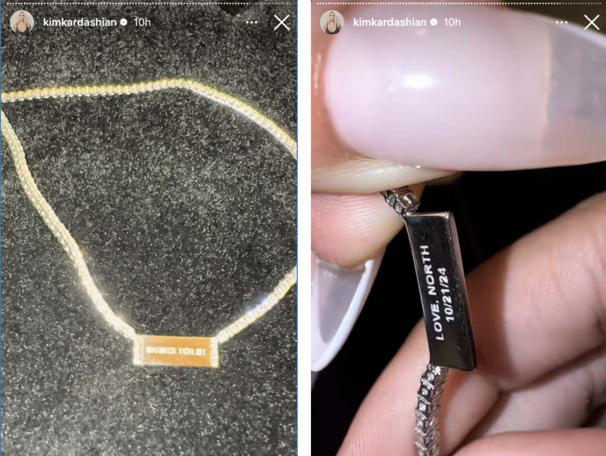Kim Kardashian shows offher birthday gift from North West.