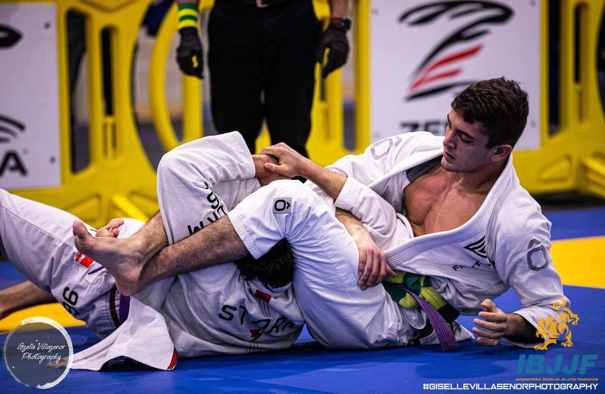 Ben Kunzle, right, during a jiu-jitsu bout.
