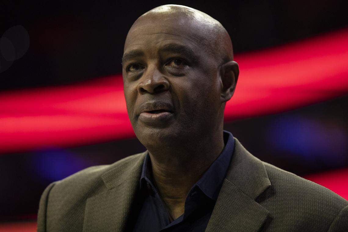 Cleveland Cavaliers’ head coach Larry Drew looks on during the first half of an NBA basketball game against the Philadelphia 76ers, Tuesday, March 12, 2019, in Philadelphia. The 76ers won 106-99.