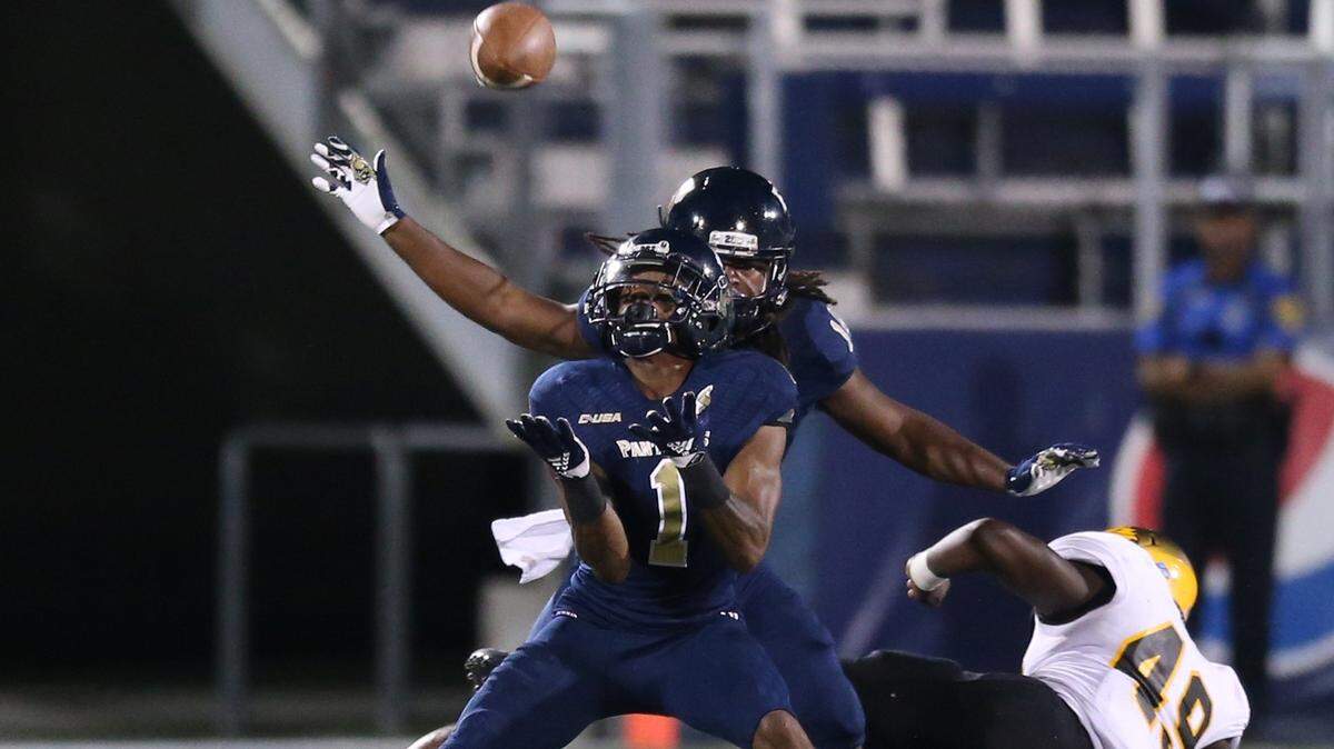 FIU Panthers receiver Maurice Alexander (1) gets ready to return a punt against Arkansas Pine-Bluff at Ricardo Silva Stadium in Miami on Saturday, Sept. 29, 2018.