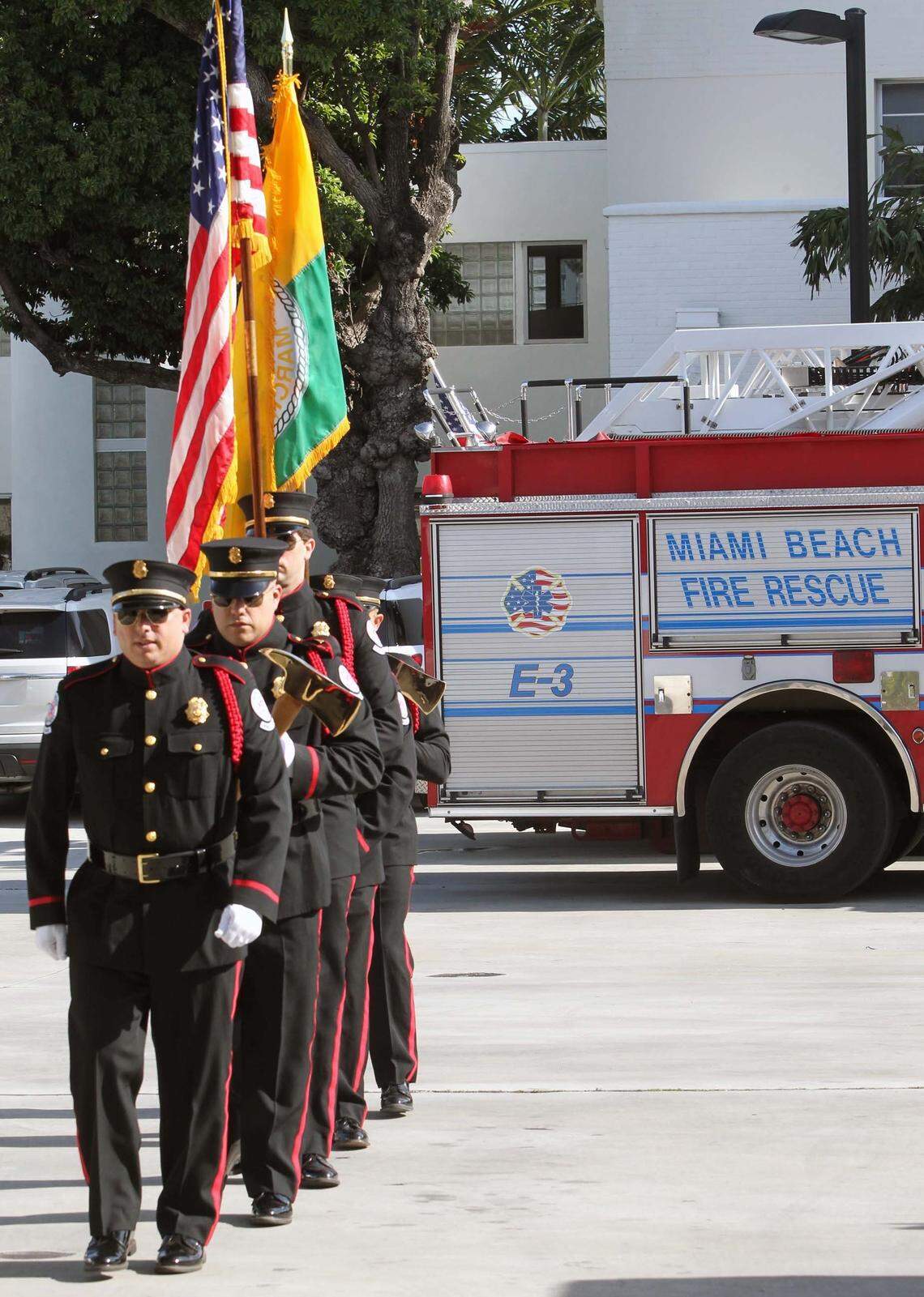 The Miami Beach Fire Department Honor Guard during an event in which the fire department celebrated its 95th anniversary in 2016.