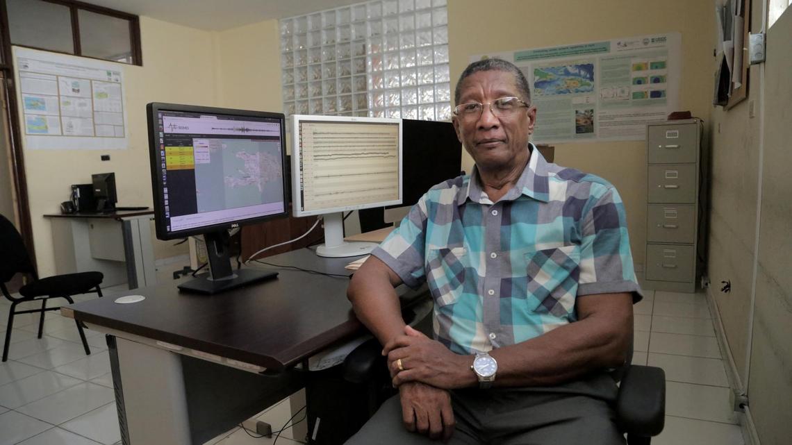 Claude Prépetit sits in an office in the building that houses Haiti’s Bureau of Mines and Energy. This is also where the trained geologist’s seismic team monitors quakes. The building, however, is not earthquake resistant, and there is no budget for people to work through the night or over the weekends.