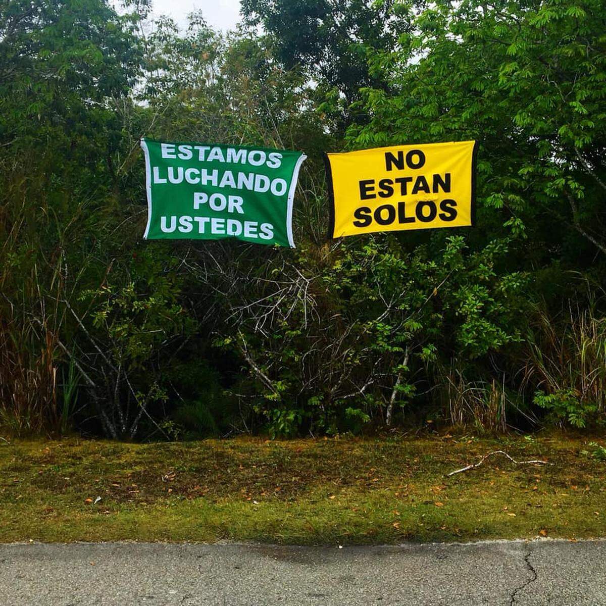 According to a police report, protestors say their signs were mysteriously taken down from outside the Homestead shelter for unaccompanied minors.