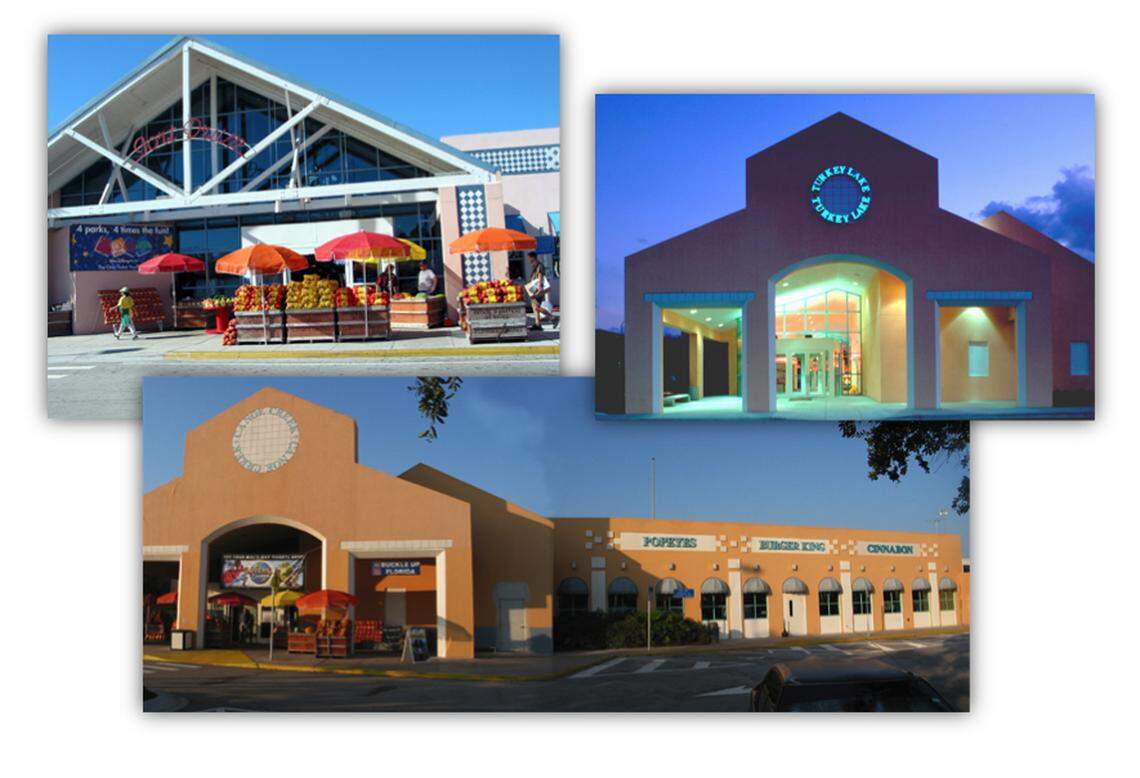 The various looks of turnpike service plazas in the 1990s and early 2000s.
