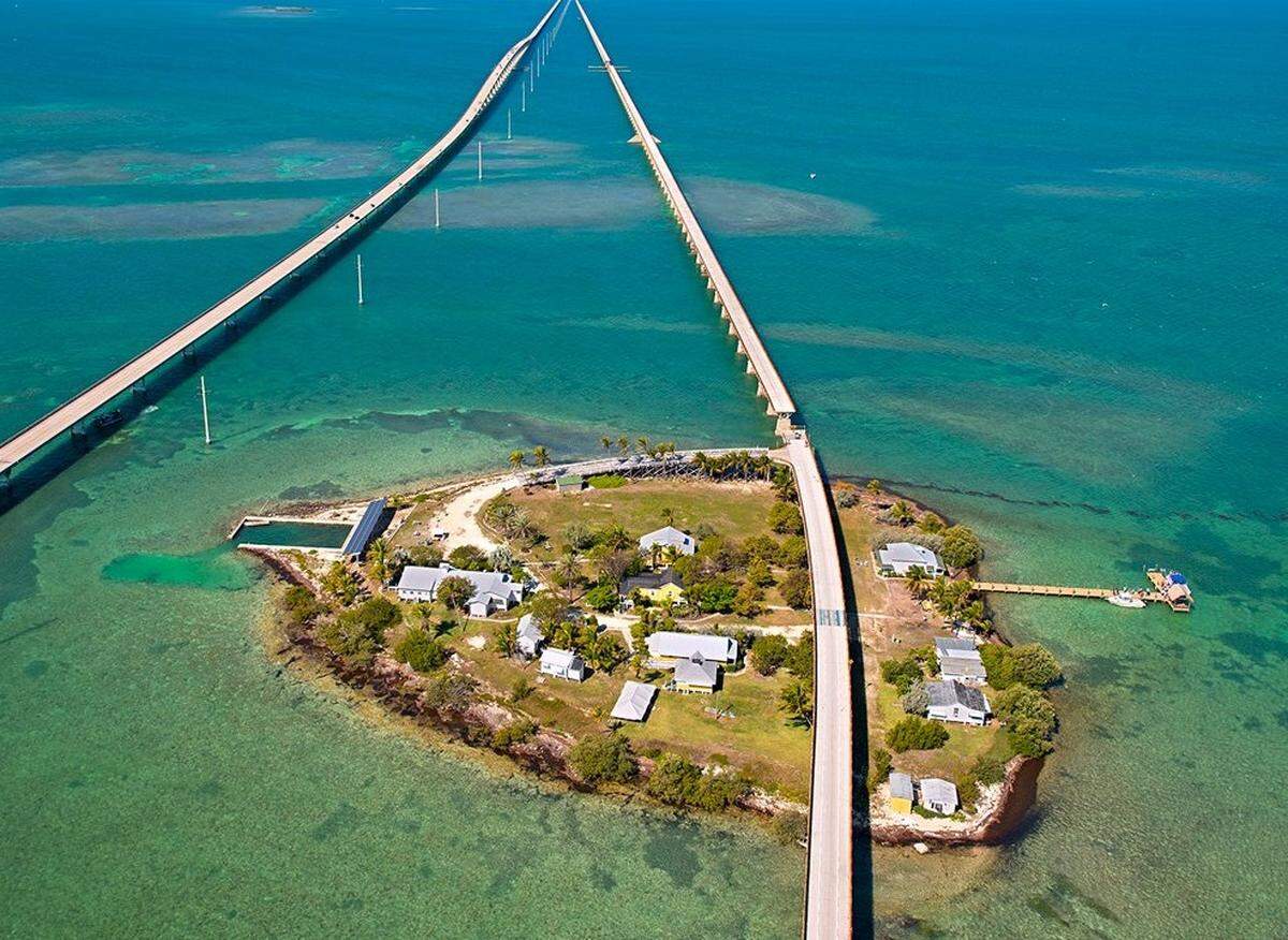 The old Seven Mile Bridge, which passes over Pigeon Key in the Middle Keys, was closed to traffic in 1982.
