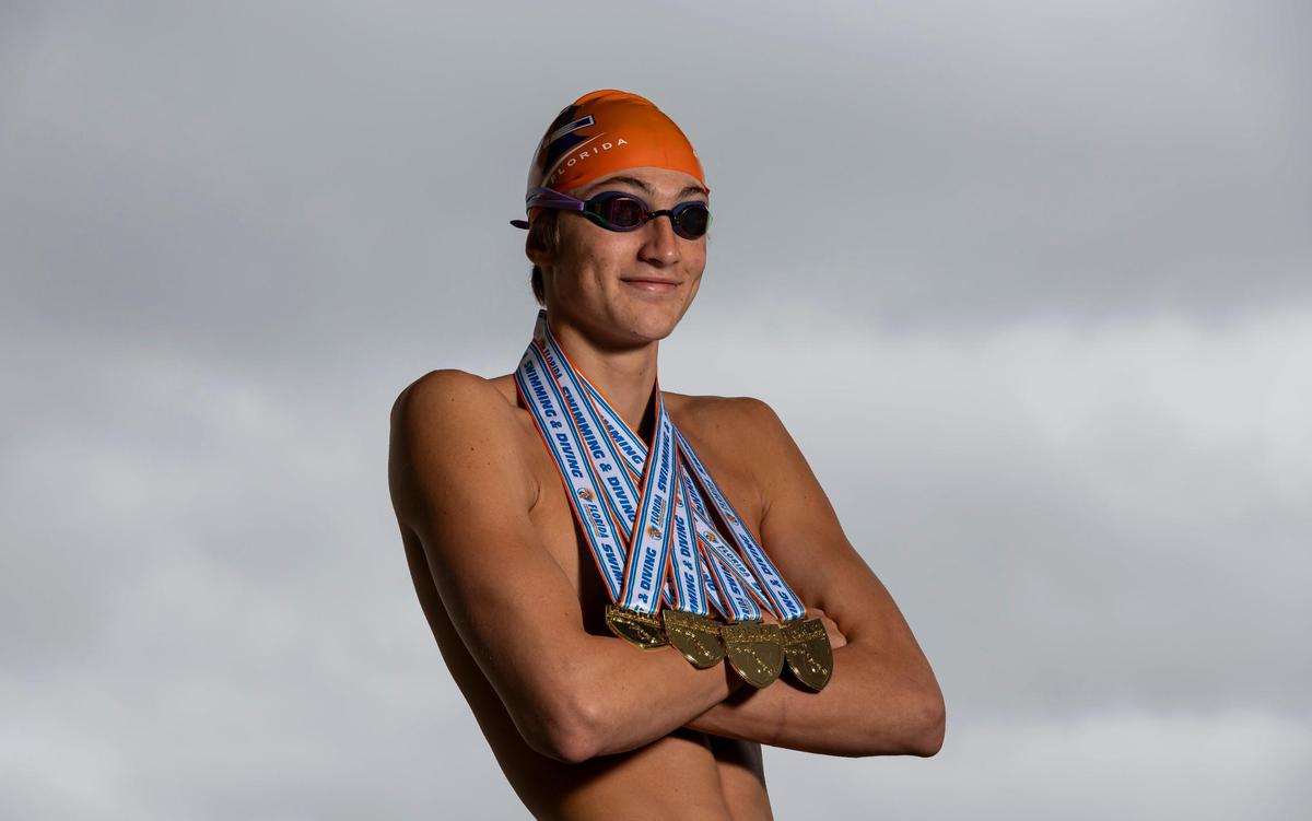 Kaii Winkler, South Florida HEAT, Swimming. All-Broward players photographed at Brian Piccolo Sports Park on Wednesday, Dec. 13, 2022, in Cooper City, Fla.