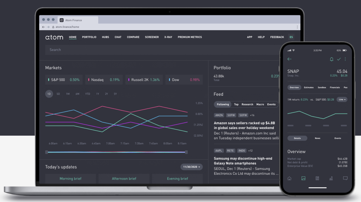 Atom Finance aims to be a go-to financial information screen for retail investors.