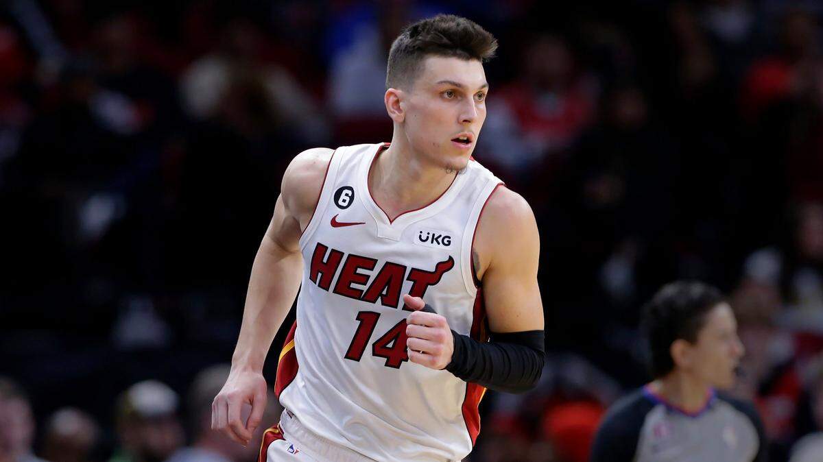 Miami Heat guard Tyler Herro during the first half of an NBA basketball game against the Houston Rockets Thursday, Dec. 15, 2022, in Houston.