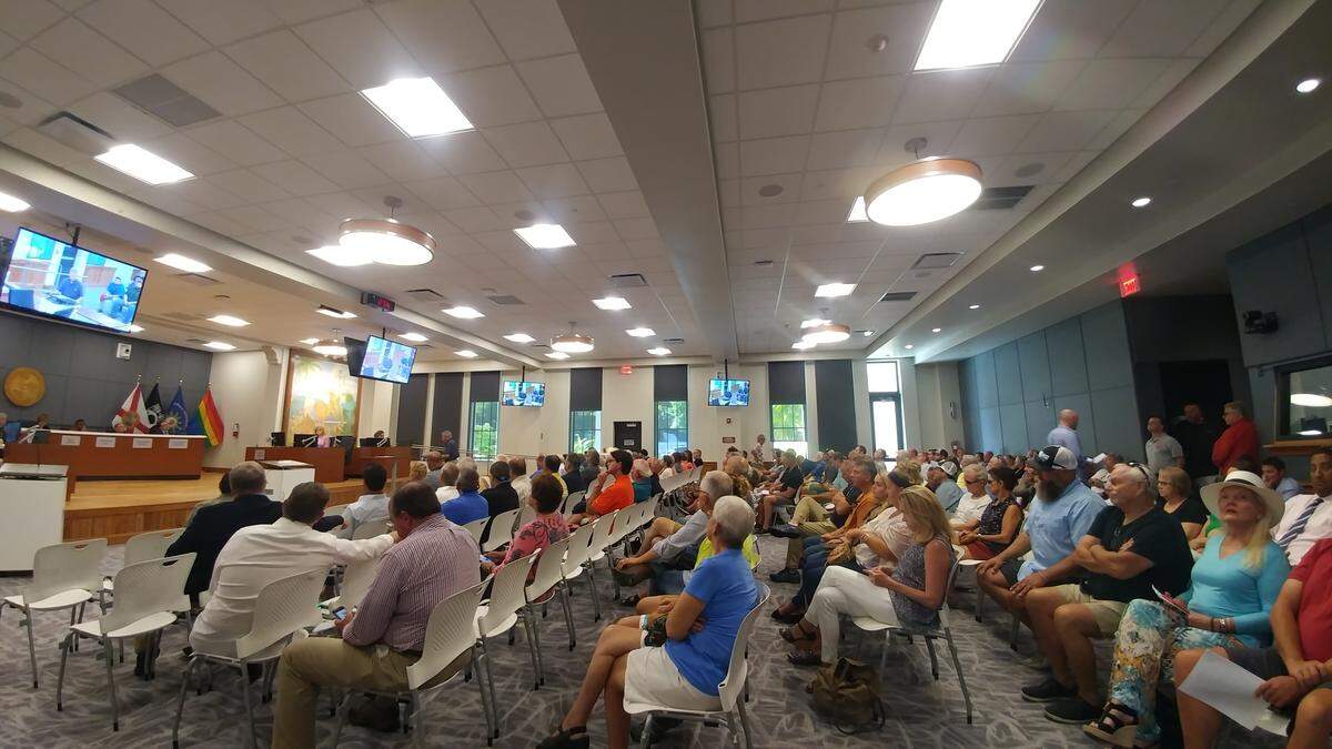 A crowd filled Key West City Hall on Thursday, May 30, 2019, for a special meeting on the hiring of a new city manager.