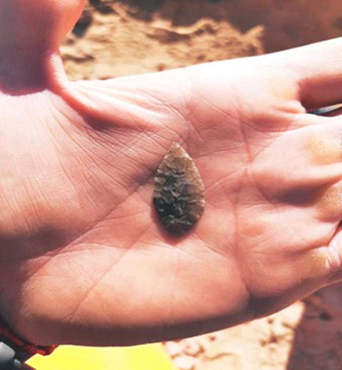 Antler tine would have been used to chip away at the flint material until the arrowhead took shape.