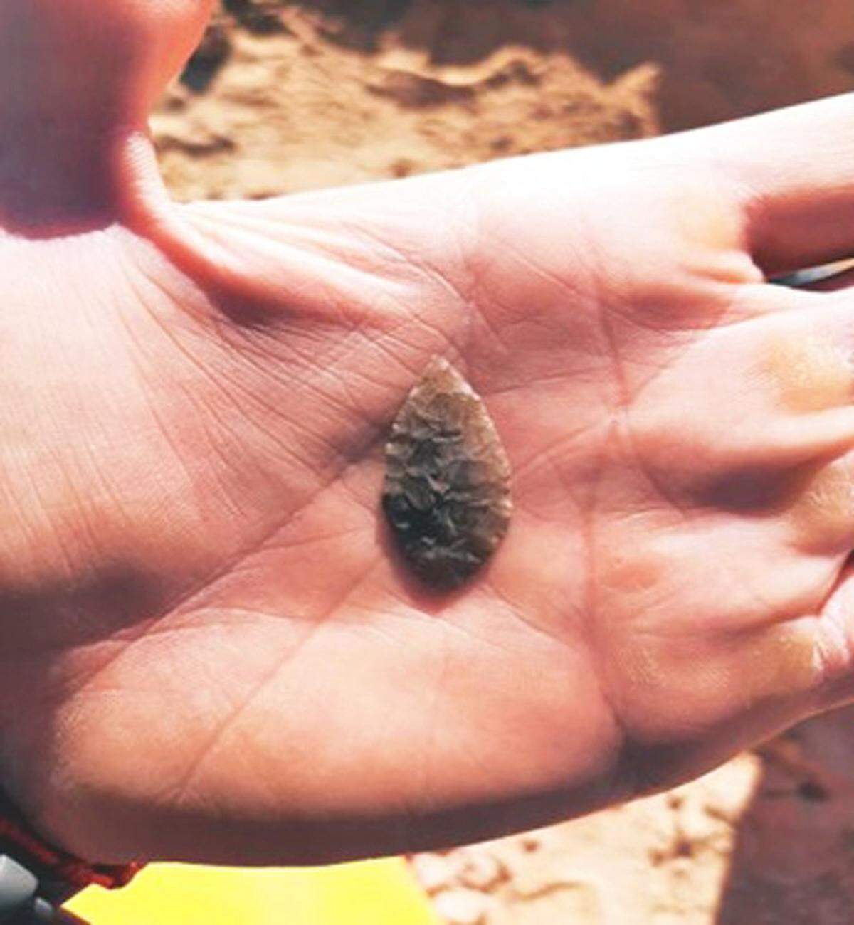 Antler tine would have been used to chip away at the flint material until the arrowhead took shape.
