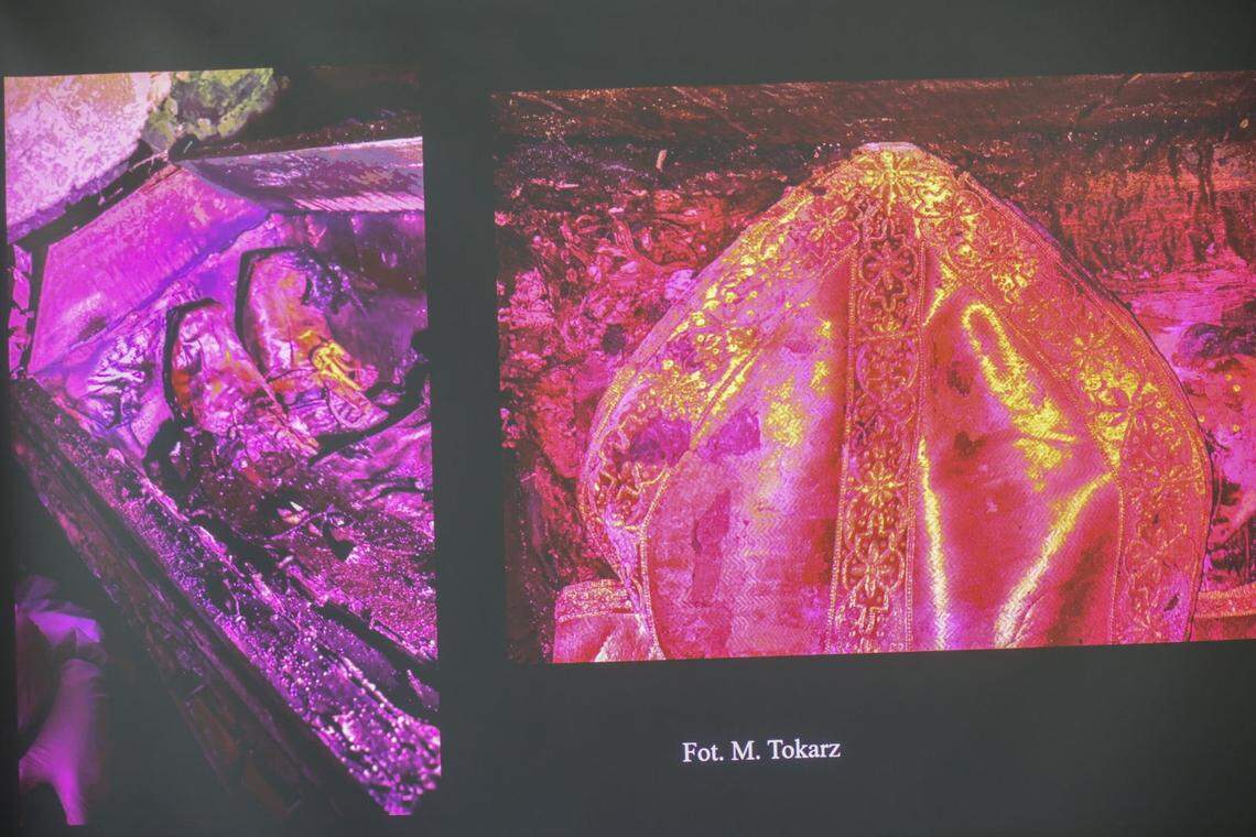 The clothing worn by the archbishops is almost perfectly preserved, despite being centuries old.